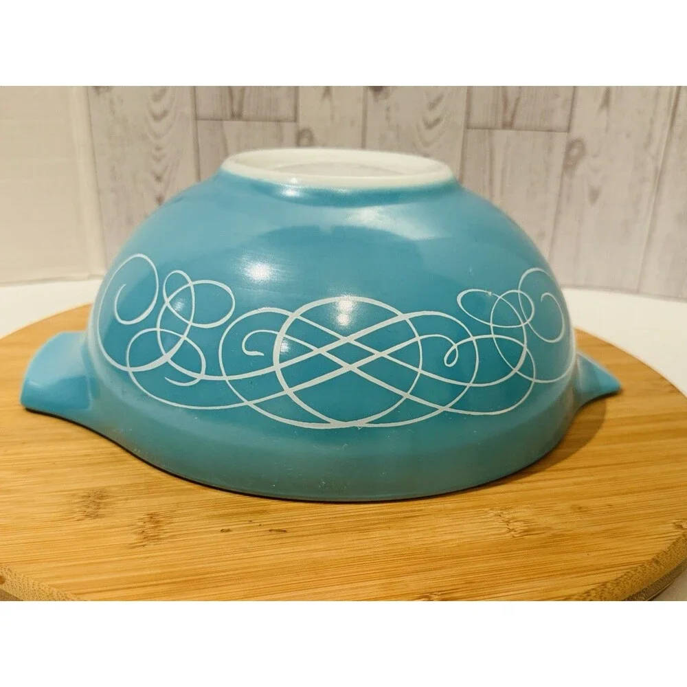 Vintage Pyrex Turquoise Hospitality Casserole 2-Qt Complete Model 443-CW-1